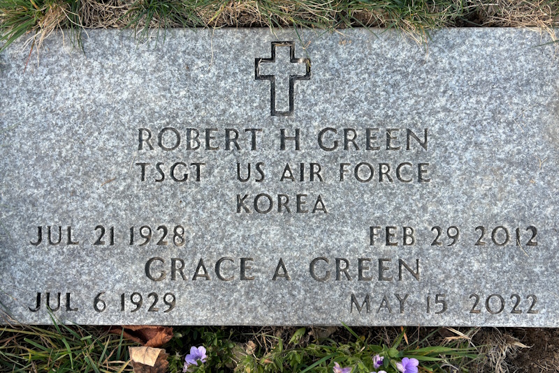 Bob and Grace Green monument back