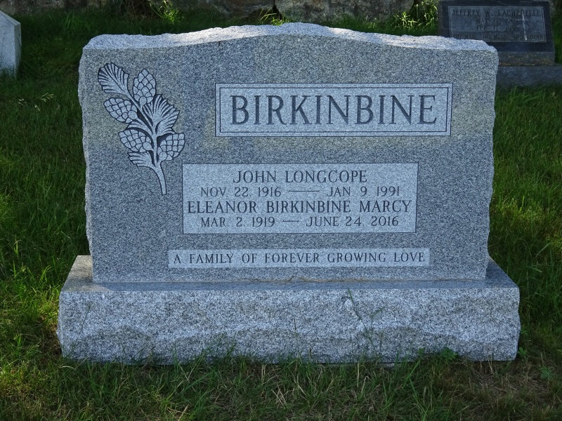 Birkinbine-Welch monument front