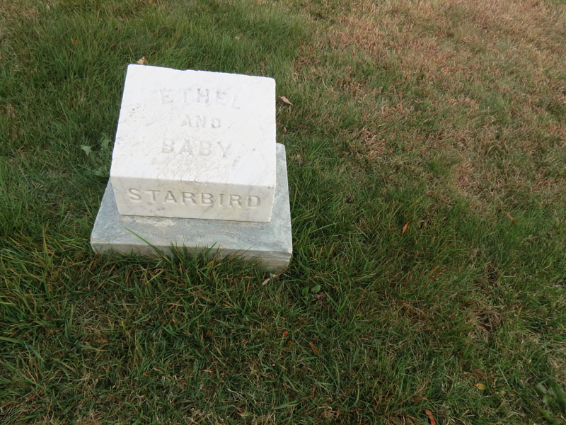 Ethel and Baby Scolfield monument