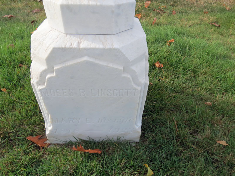 Moses Black and Mary E. York Linscott monument
