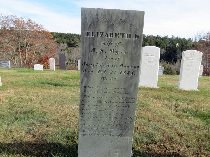 Elizabeth D. Weyer monument