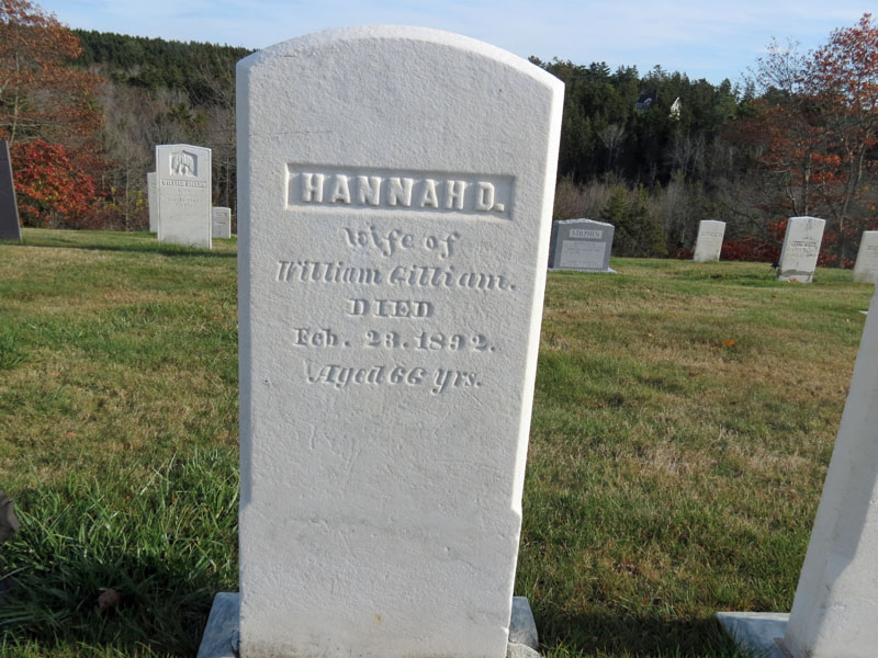 Hannah D. Gilliam monument