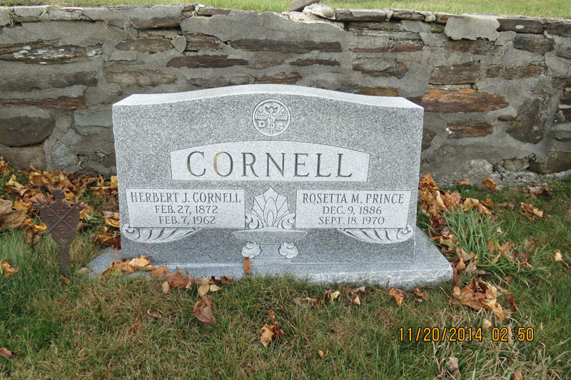 Herbert and Rosetta Cornell monument